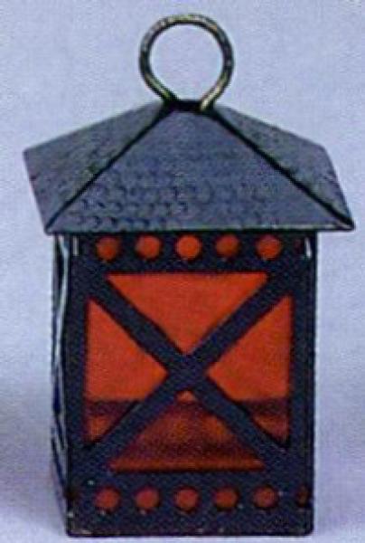 Laterne , Blech gross, schwarze Farbe mit rotem licht und 12 Volt Anschluss